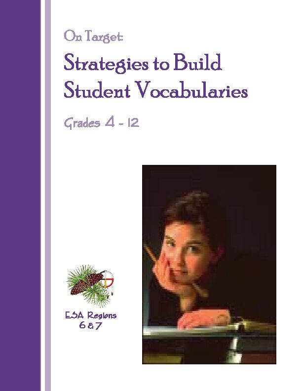 [PDF] Strategies to Build Student Vocabularies - Center for Excellence in