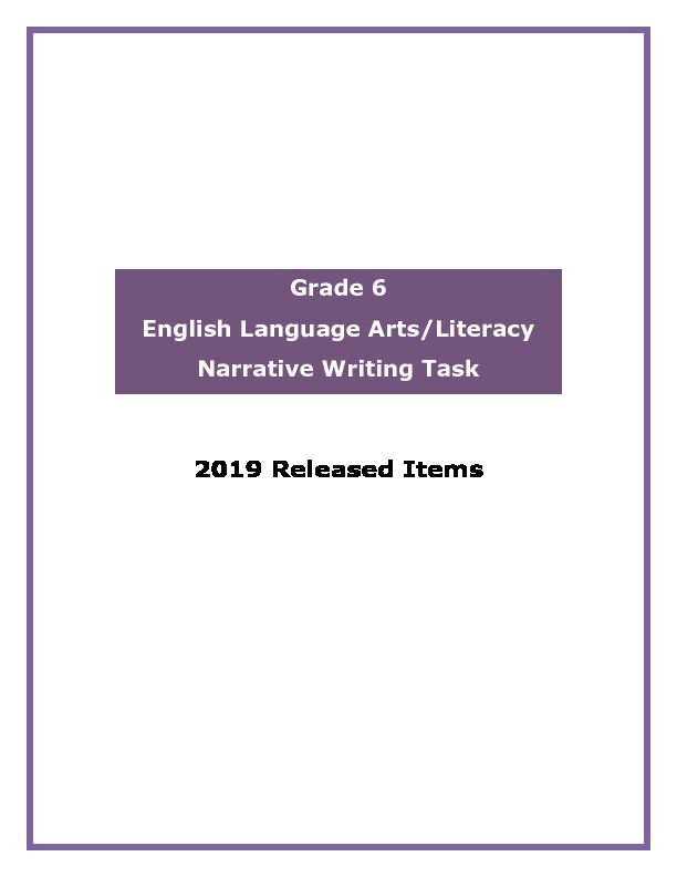 [PDF] Grade 6 English Language Arts/Literacy Narrative Writing Task