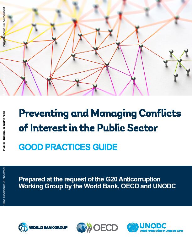 Preventing and Managing Conflicts of Interest in the Public Sector