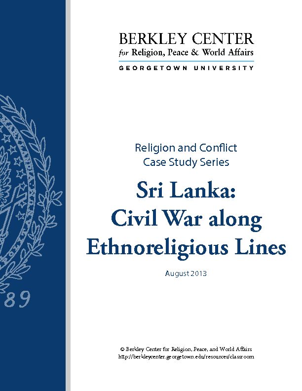 [PDF] Sri Lanka: Civil War along Ethnoreligious Lines - Amazon S3