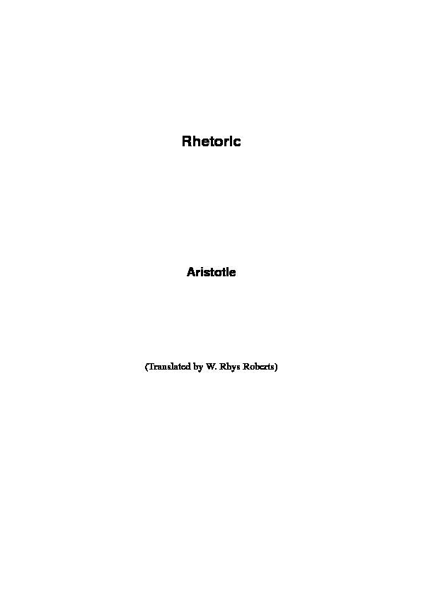 [PDF] Aristotle-rhetoricpdf - BOCC UBI