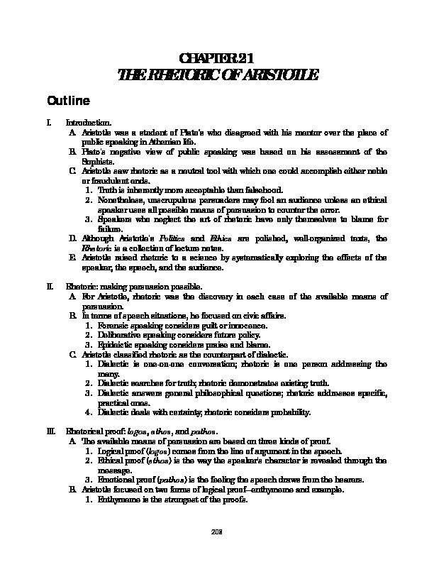 [PDF] THE RHETORIC OF ARISTOTLE - Communication Cache