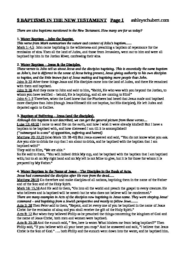 [PDF] 9 BAPTISMS IN THE NEW TESTAMENT Page 1 ashleyschubertcom