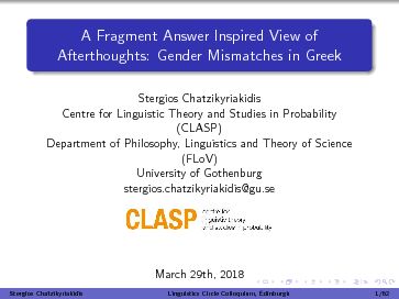 [PDF] Stergios Chatzikyriakidis - Afterthoughts: Gender Mismatches in Greek
