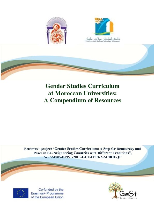 [PDF] Gender Studies Curriculum at Moroccan Universities - GeSt Project