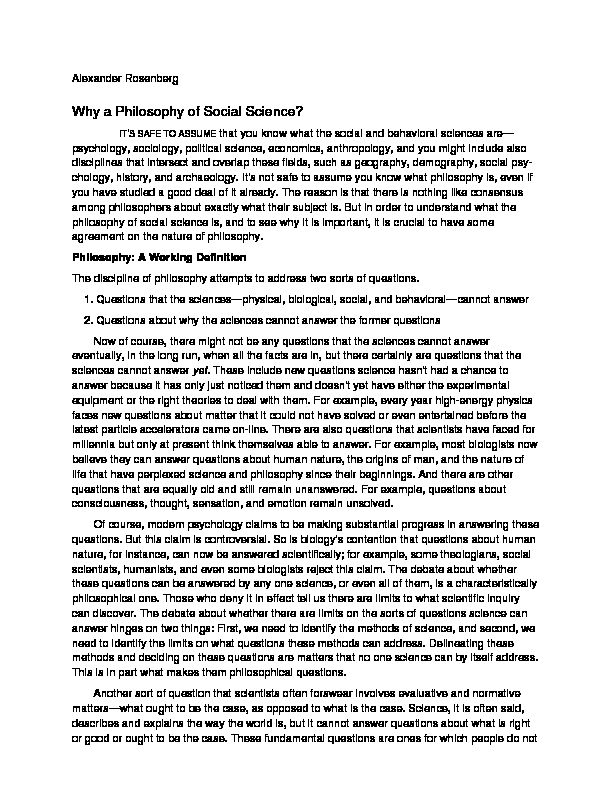 [PDF] Why a Philosophy of Social Science?