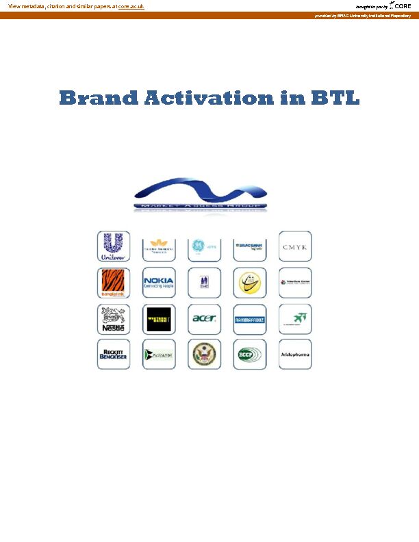 [PDF] Brand Activation in BTL - CORE