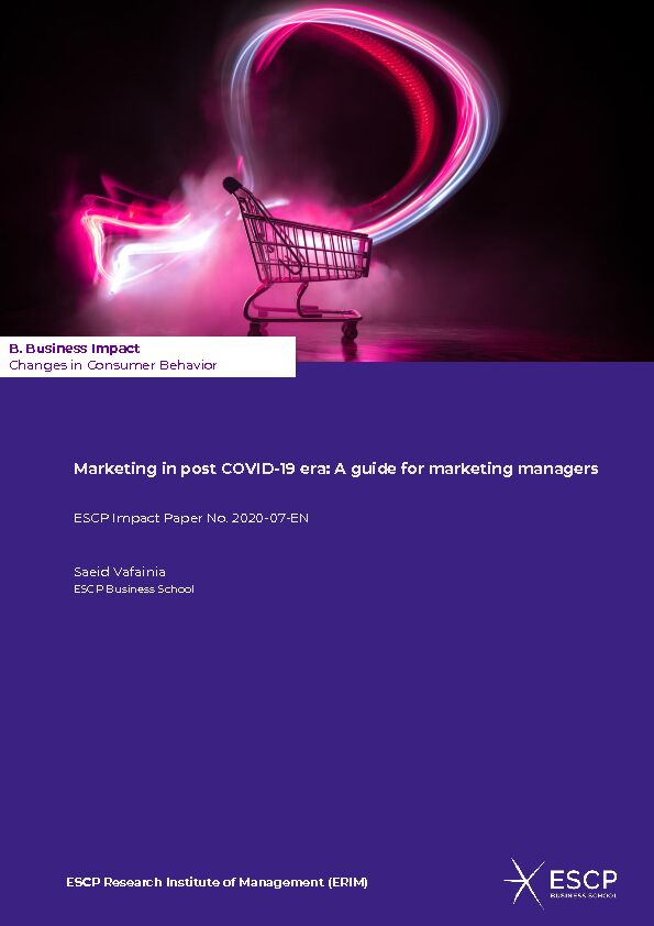 [PDF] Marketing in post COVID-19 era: A guide for marketing managers
