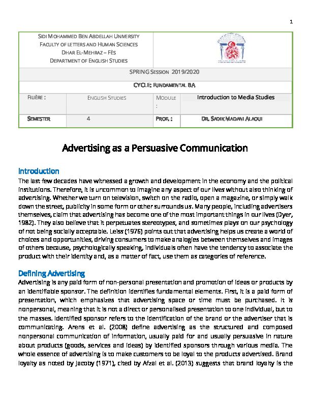 [PDF] Advertising as a Persuasive Communication - FLDM