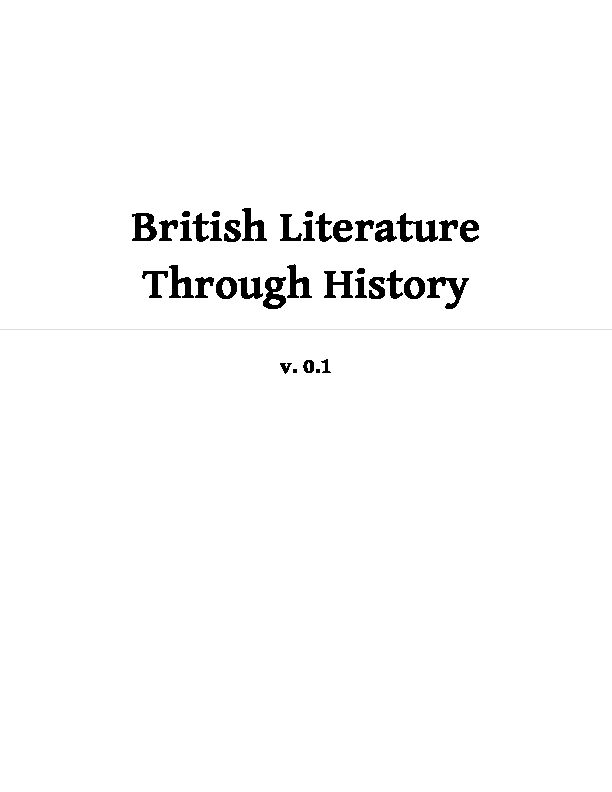 British Literature Through History - 2012 Book Archive