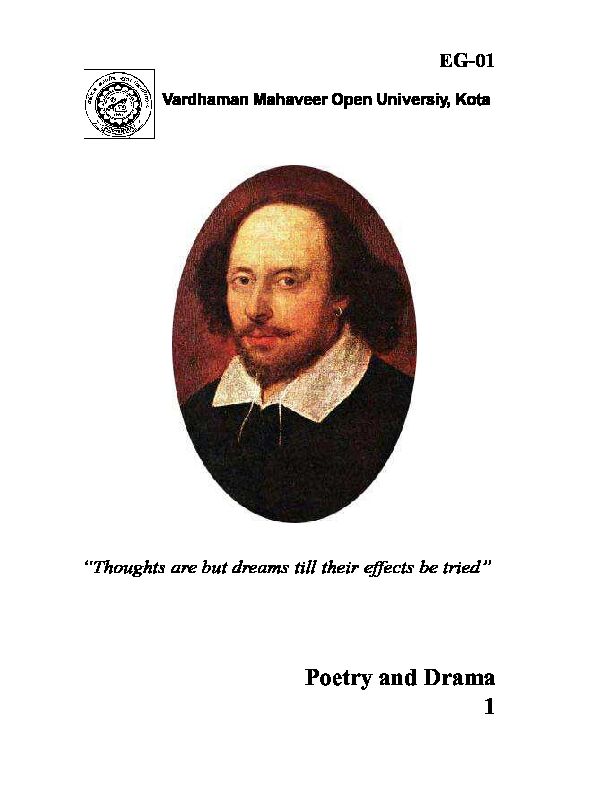 Poetry and Drama 1