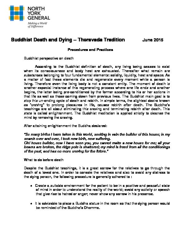 Buddhist Death and Dying – Theravada Tradition