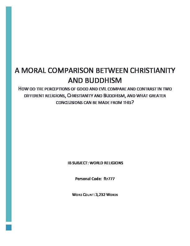 [PDF] A Moral comparison between Christianity and Buddhism