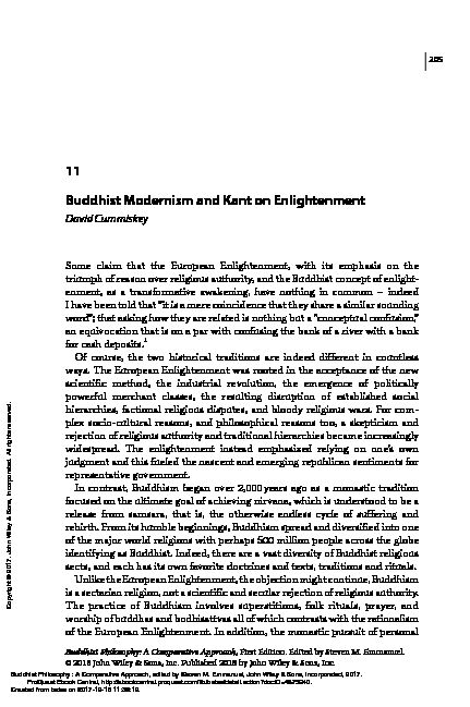 [PDF] 11 Buddhist Modernism and Kant on Enlightenment