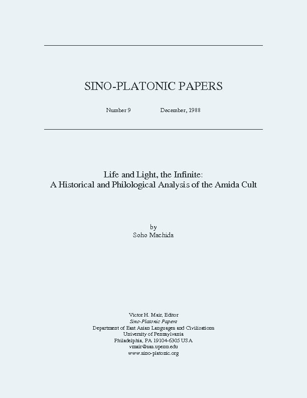A Historical and Philological Analysis of the Amida Cult