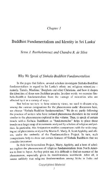 Buddhist Fundamentalism and Identity in Sri Lanka - SUNY Press