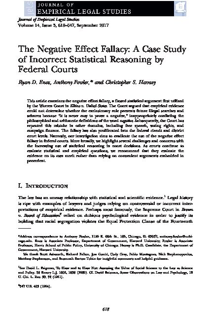 [PDF] The Negative Effect Fallacy: A Case Study of Incorrect Statistical