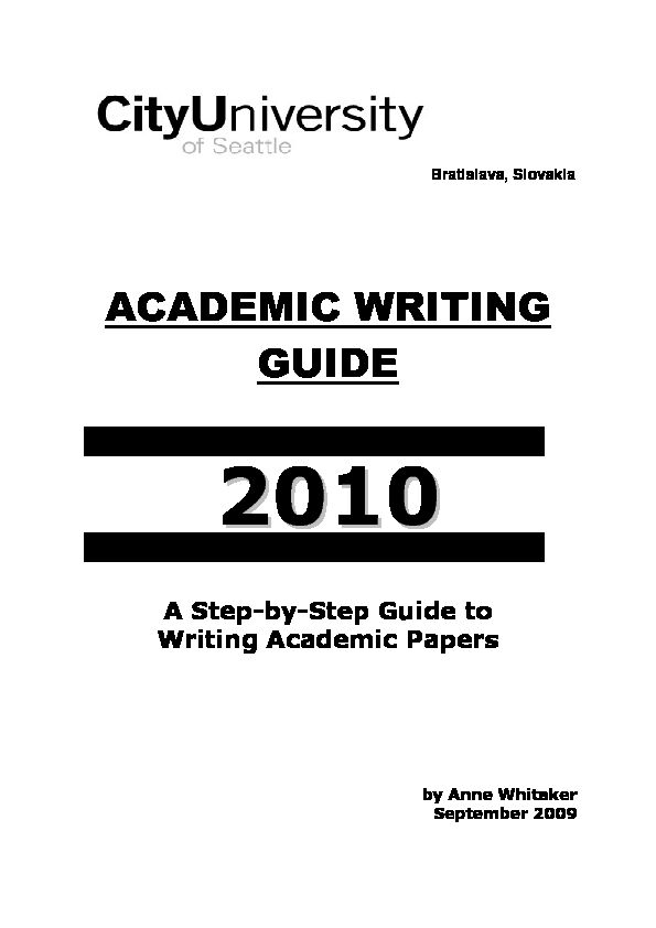 [PDF] Academic Writing Guide