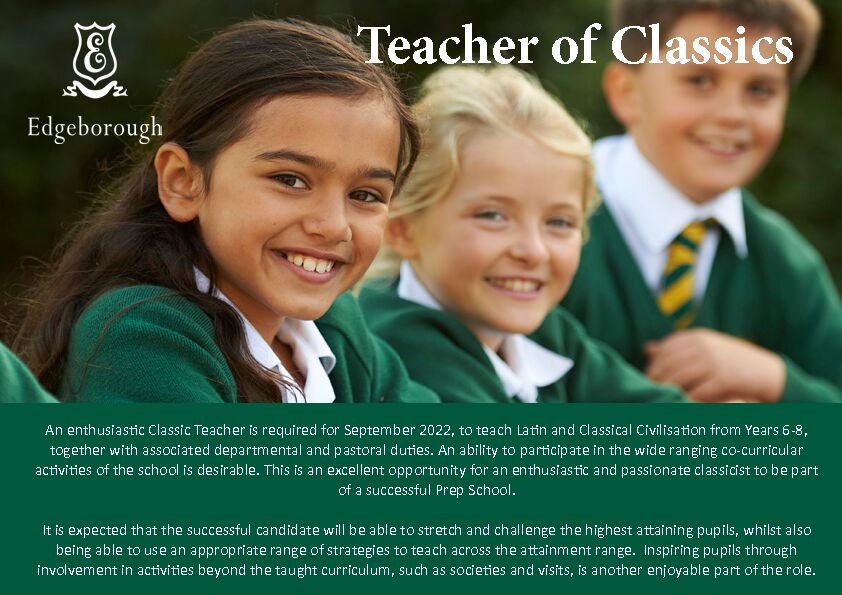 [PDF] Teacher of Classics - Edgeborough School