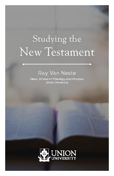 [PDF] Studying the New Testament - Union University