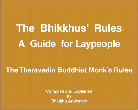 [PDF] The Bhikkhus Rules – A Guide for Laypeople - BuddhaNet