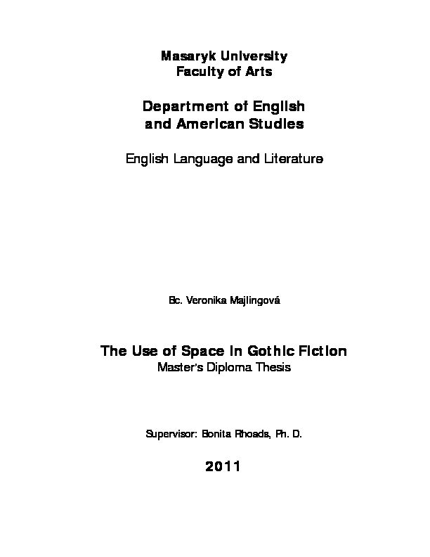 [PDF] The Use of Space in Gothic Fiction - IS MUNI