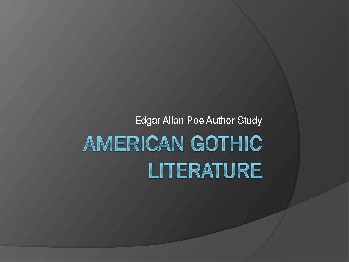 [PDF] American Gothic Literature