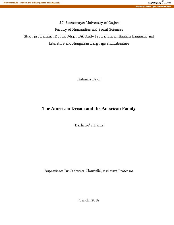 [PDF] The American Dream and the American Family - CORE