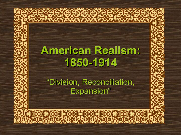 [PDF] American Realism: 1850-1914