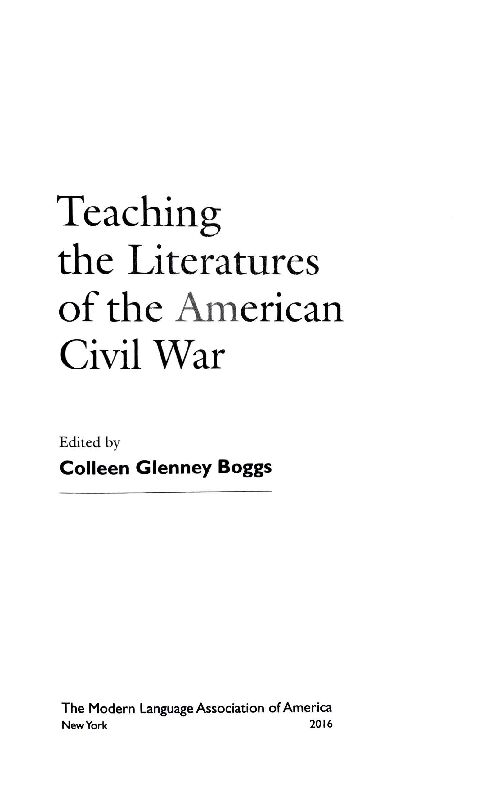 [PDF] Teaching the Literatures of the American Civil War