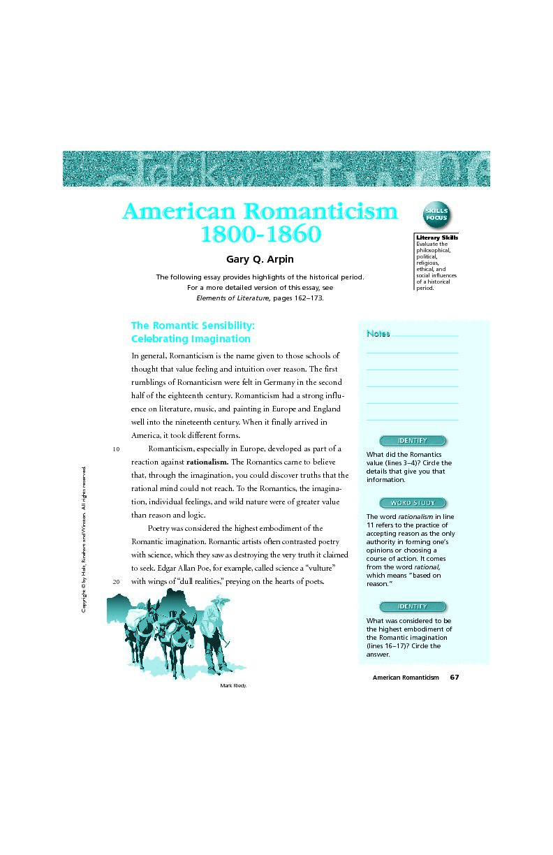 [PDF] The Romantic Sensibility - SCHOOLinSITES