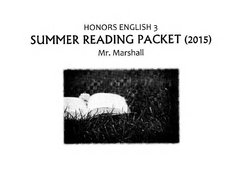 [PDF] honors english 3 summer reading packet (2015)