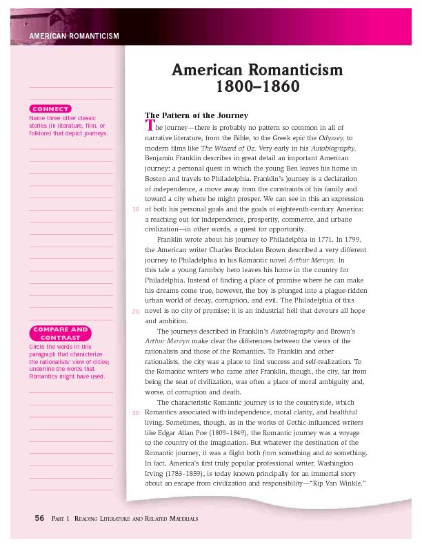 [PDF] American Romanticism 1800–1860