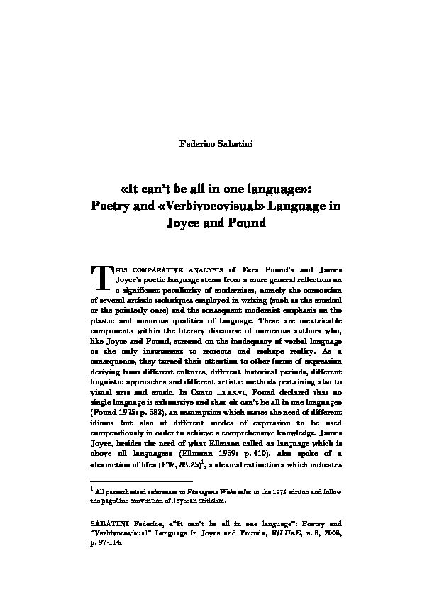 [PDF] «It cant be all in one language»: Poetry and «Verbivocovisual»
