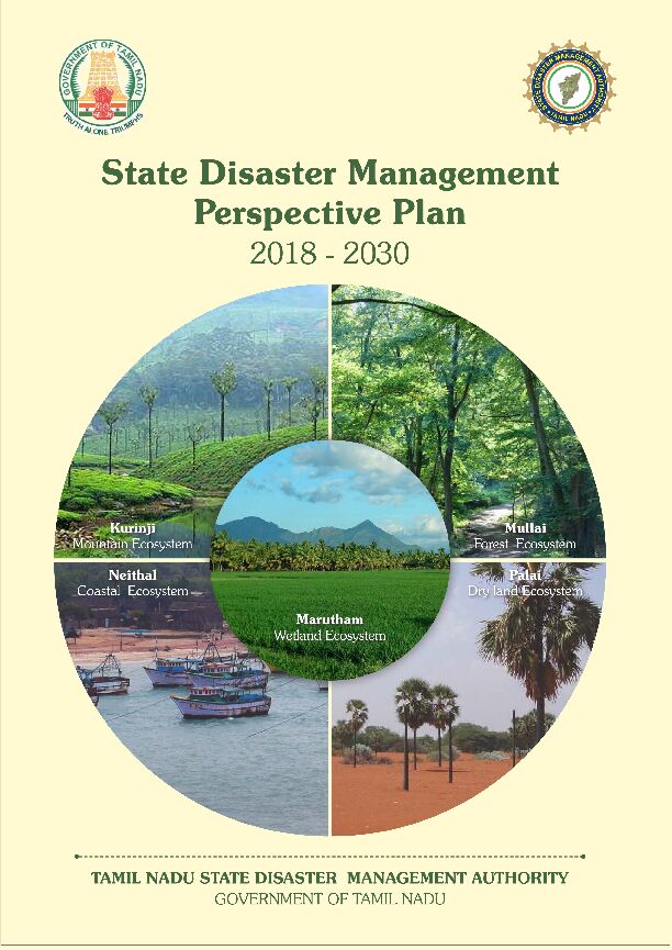 State Disaster Management Perspective Plan - 2018-2030
