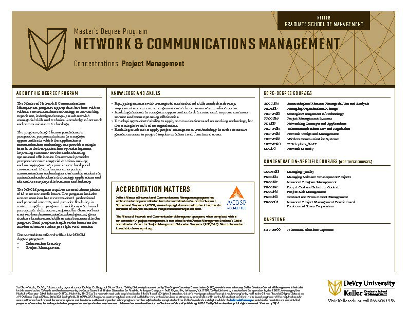 Masters Network Communications Management