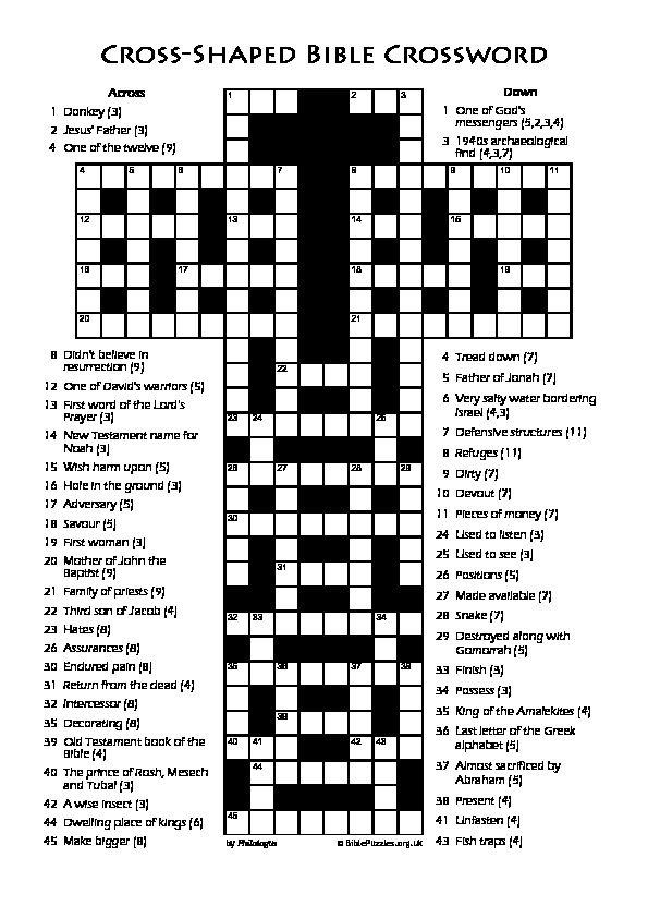 [PDF] Cross-Shaped Bible Crossword