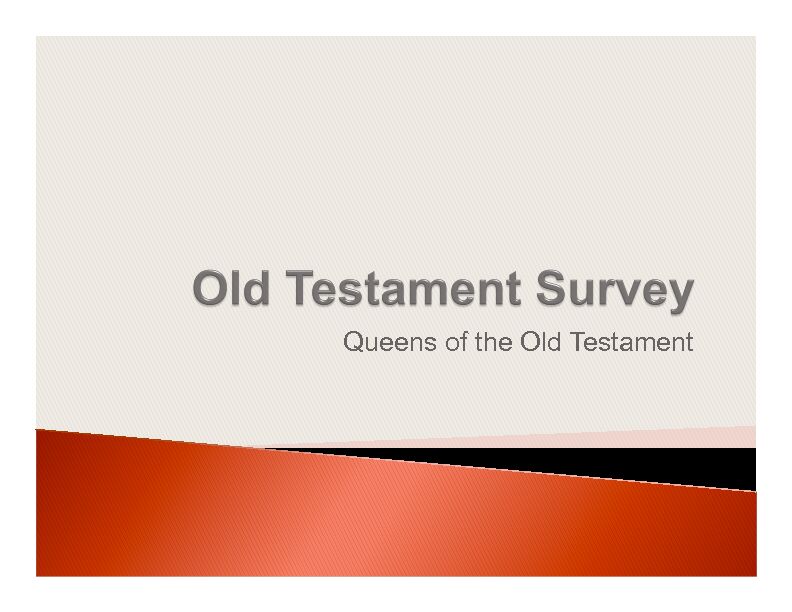 [PDF] Queens of the Old Testament