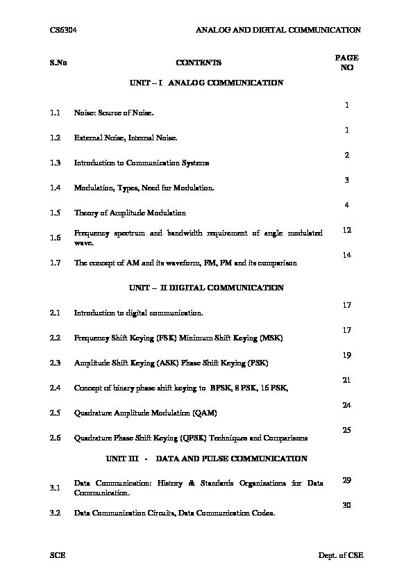 [PDF] CS6304 ANALOG AND DIGITAL COMMUNICATION SCE Dept of