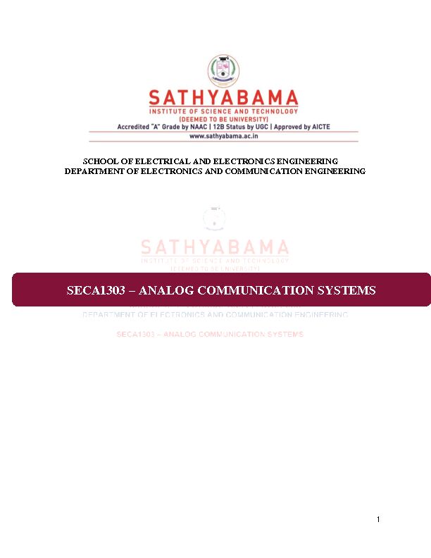 [PDF] SECA1303 – ANALOG COMMUNICATION SYSTEMS