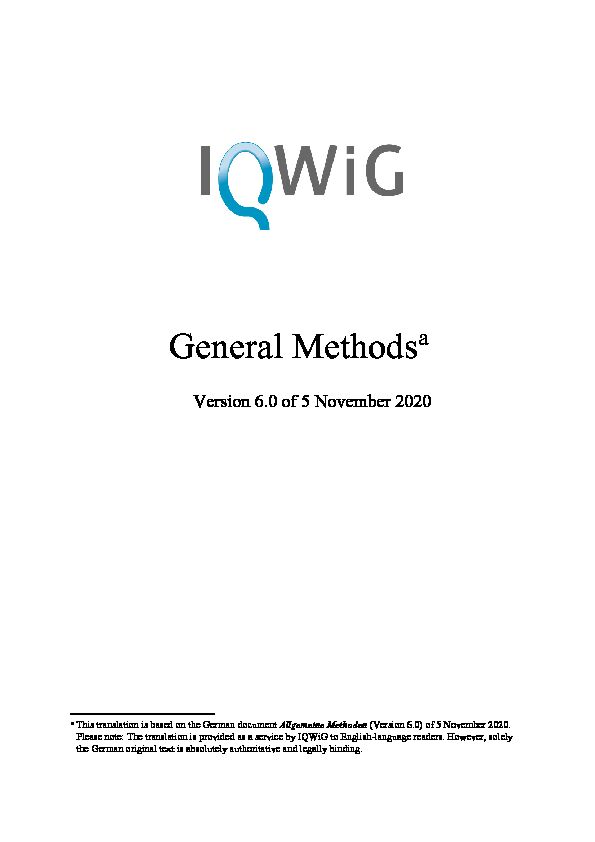 General Methods - Version 6.0