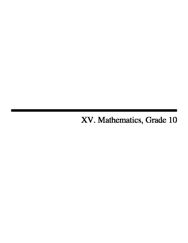 MCAS 2017 Released Items Mathematics Grade 10