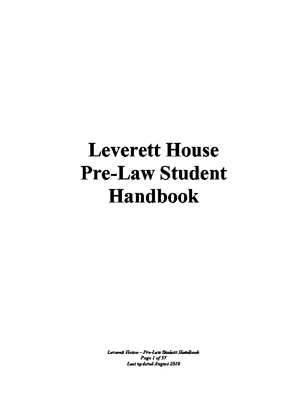 [PDF] Leverett House Pre-Law Student Handbook - Projects at Harvard