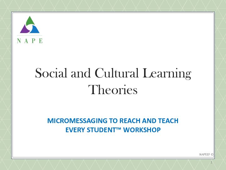 Searches related to how does the social learning theory work filetype:pdf