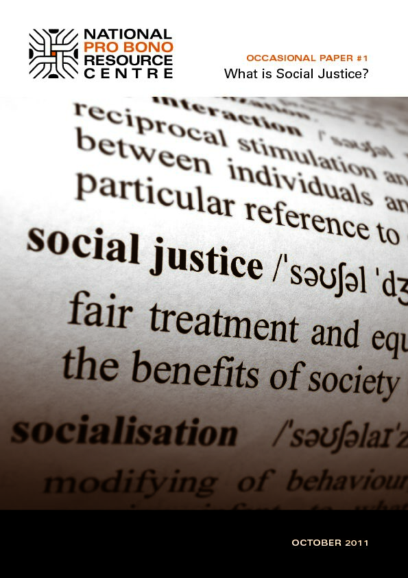 [PDF] What is Social Justice? - Australian Pro Bono Centre