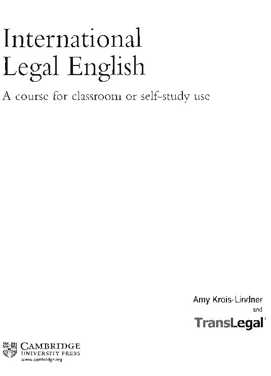 [PDF] International Legal English