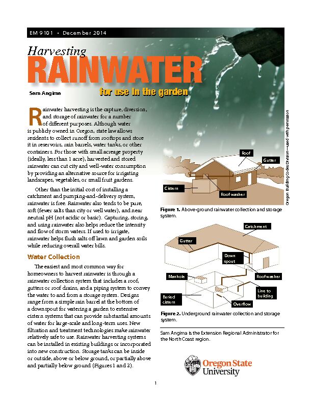 [PDF] Harvesting Rainwater for Use in the Garden - OSU Extension Catalog