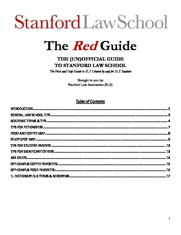 The Red Guide  Stanford Law School