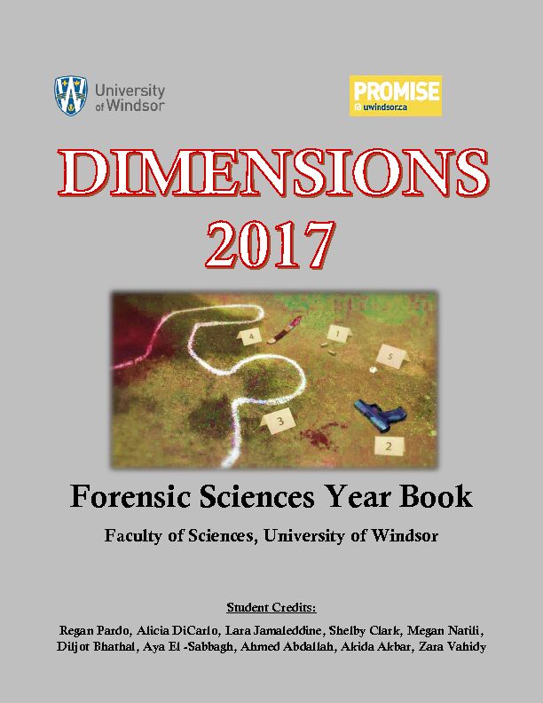 [PDF] Forensic Sciences Year Book - University of Windsor
