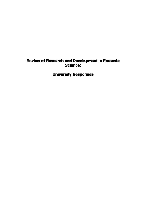 [PDF] Review of Research and Development in Forensic Science - Govuk